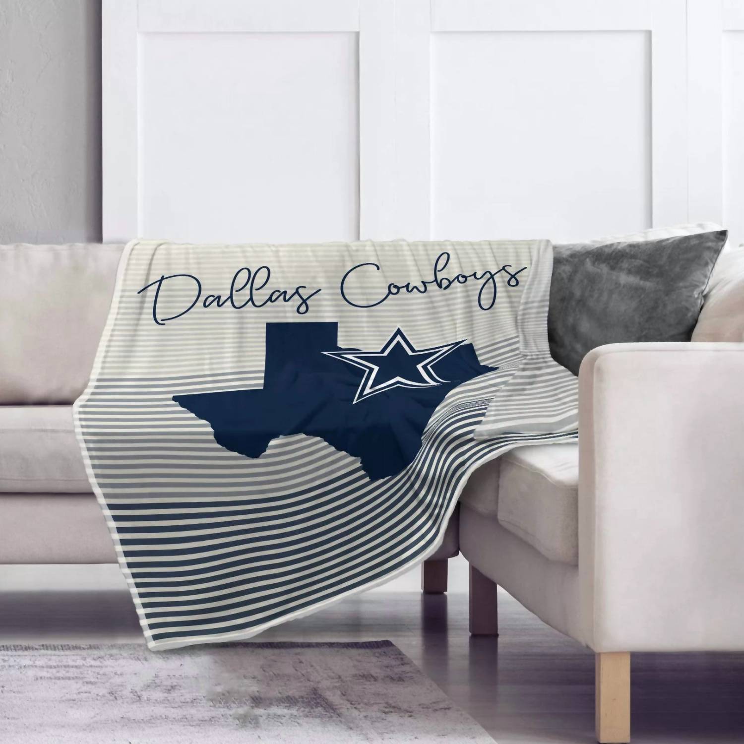 Pegasus Sports - Dallas Cowboys Ultra Fleece State Stripe Plush Blanket