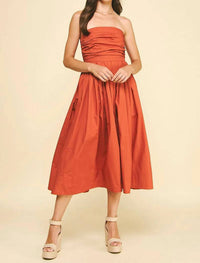 Pinch - Florence Shirred Strapless Midi Dress
