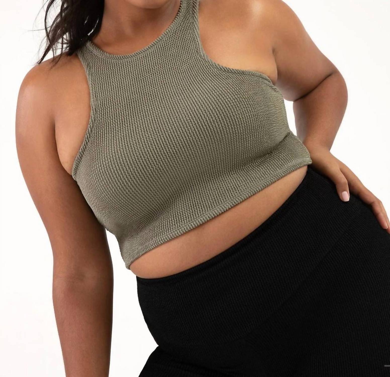Bloch - Crinkle Washed Racerback Crop Tank Top