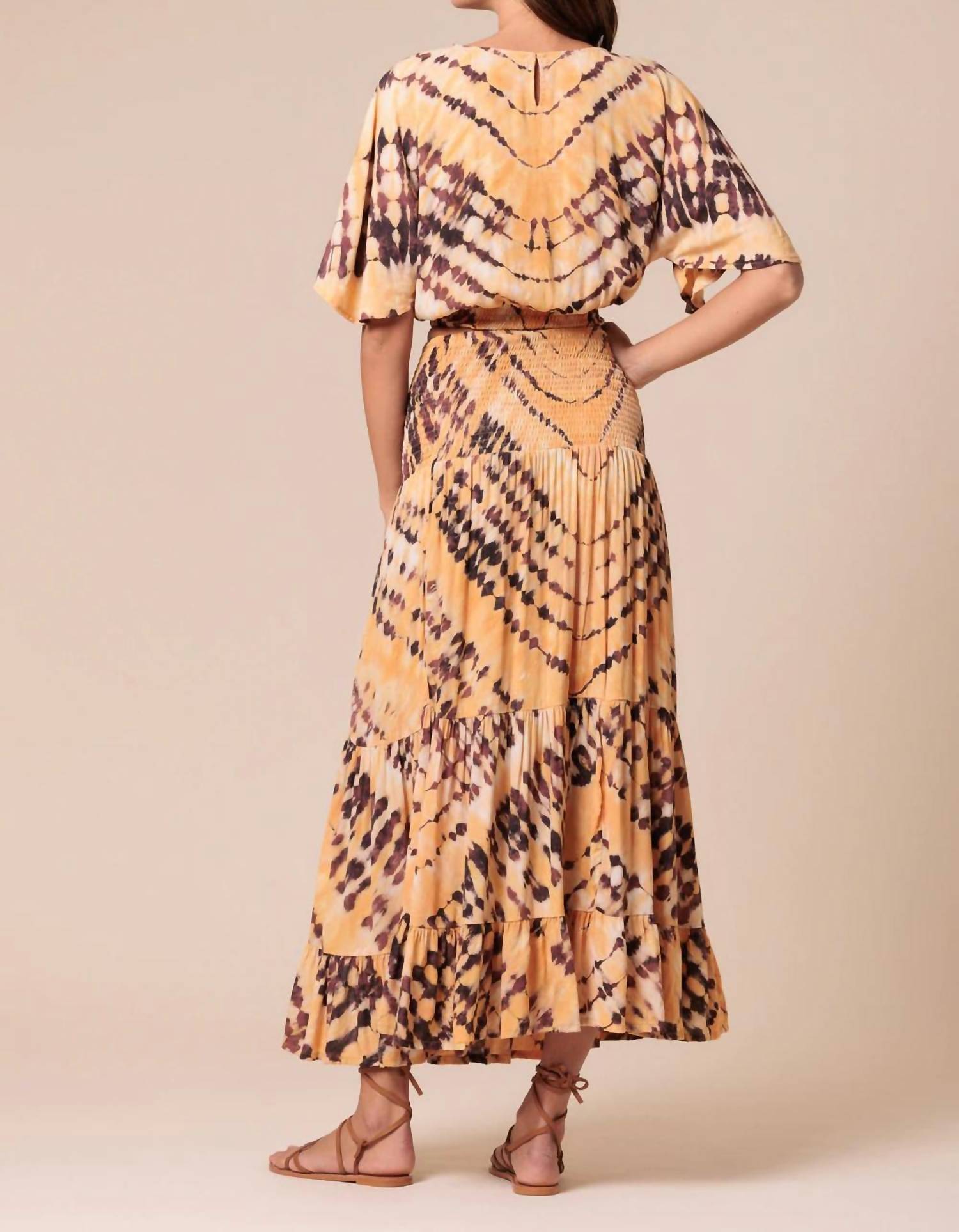 Marla Smocked Tie Dyed Maxi Skirt