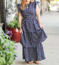 Prosperina Chelsea Polka Dot Dress in navy - women's dress - view 8