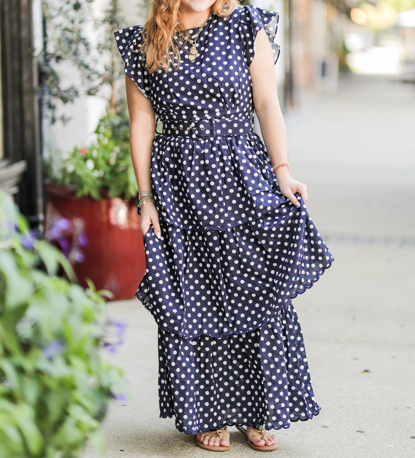 Prosperina Chelsea Polka Dot Dress in navy - women's dress - view 8
