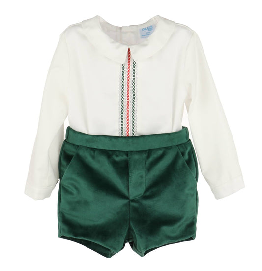Sophie & Lucas - Boy's Deluxe Velvet Top & Short Set