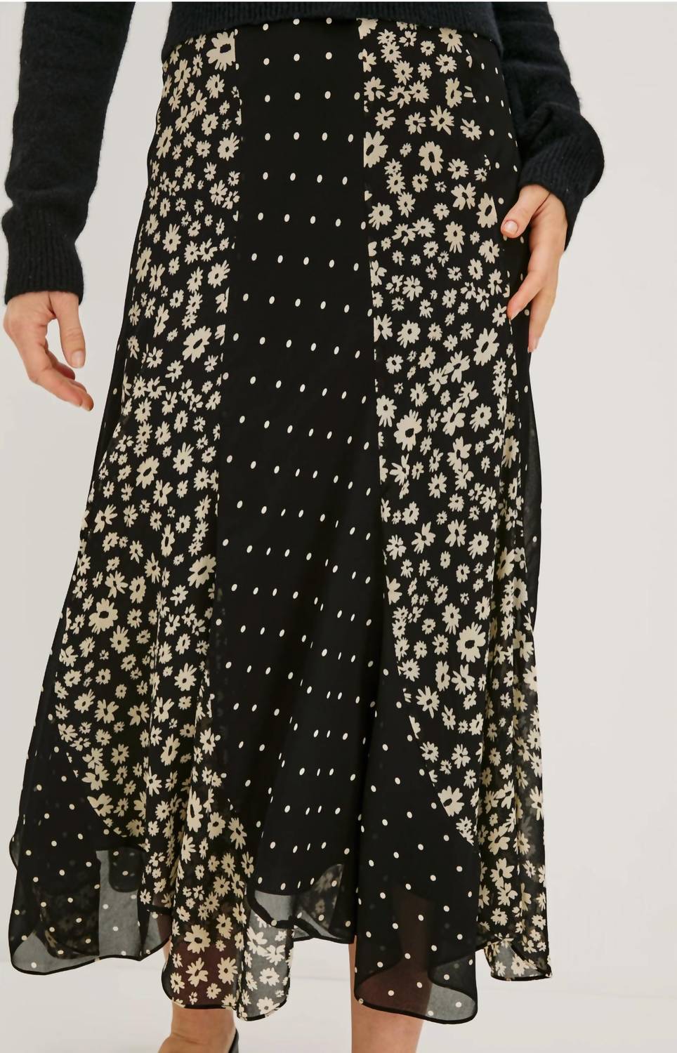 Rails Felina Midi Skirt in daisy dot combo - women's skirt - alternate view
