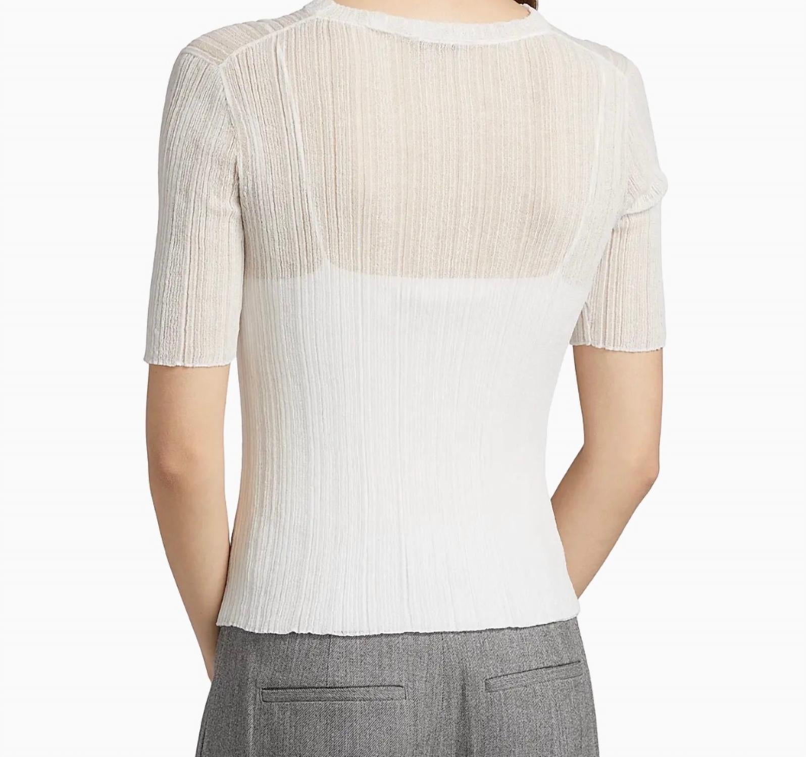 Vince - Double Layer Rib Elbow Sleeve Top