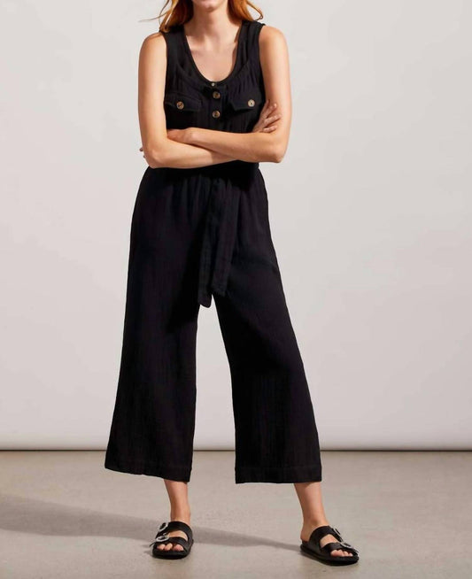 Tribal - Button Front Gauze Jumpsuit