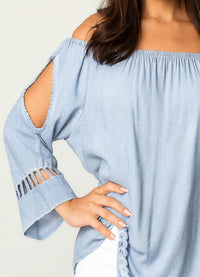 Angel Apparel - Stone Wash Laser Cut Top