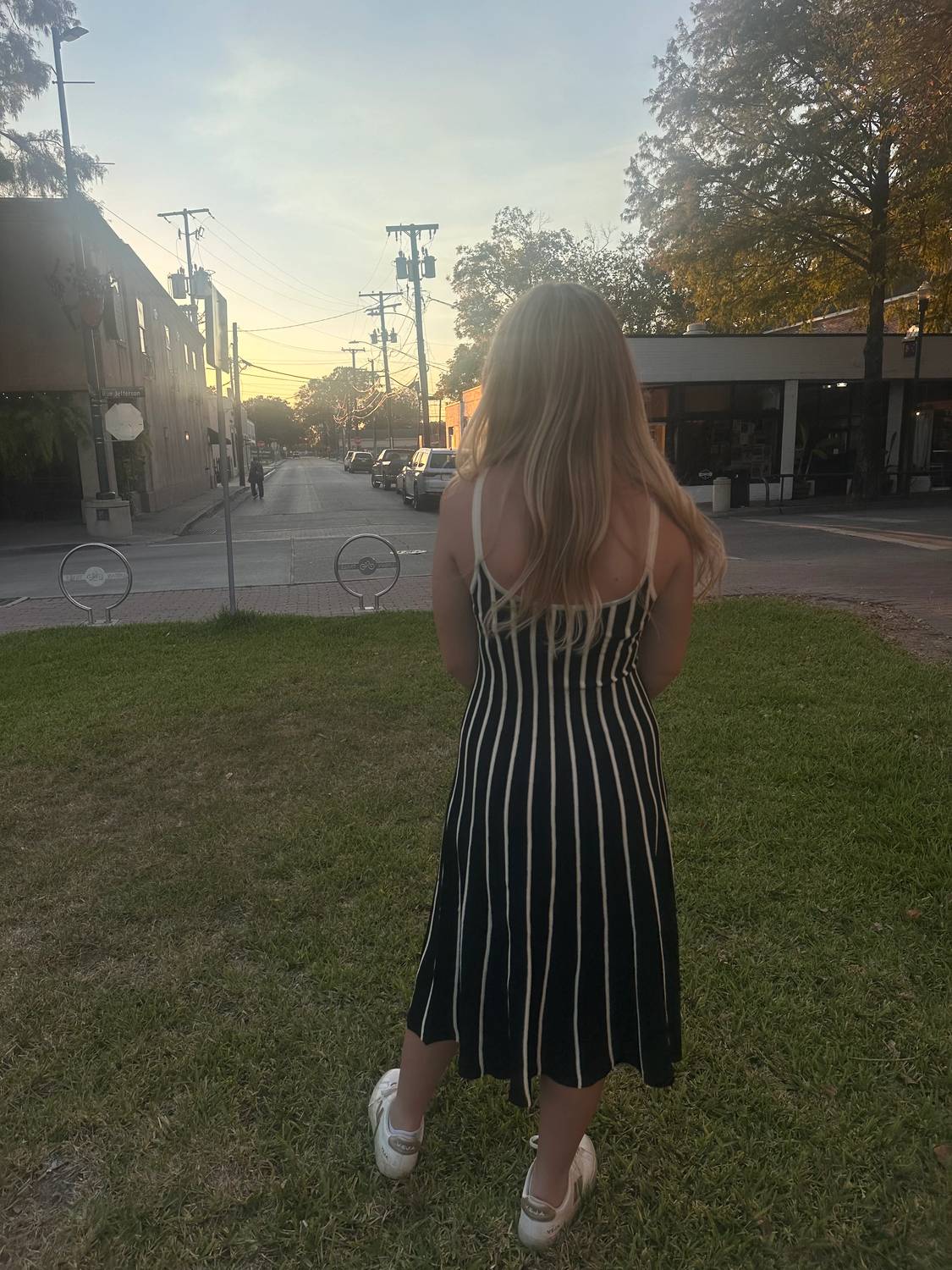 Olivaceous - Striped Midi Dress