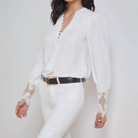 L'Agence - Women's Ava Lace Cuff Blouse