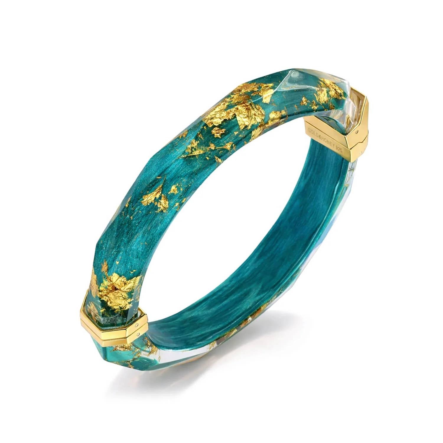 Gold & Honey - Women's Thin Faceted Lucite Bangles