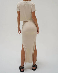 Lna - steph ribbed skirt