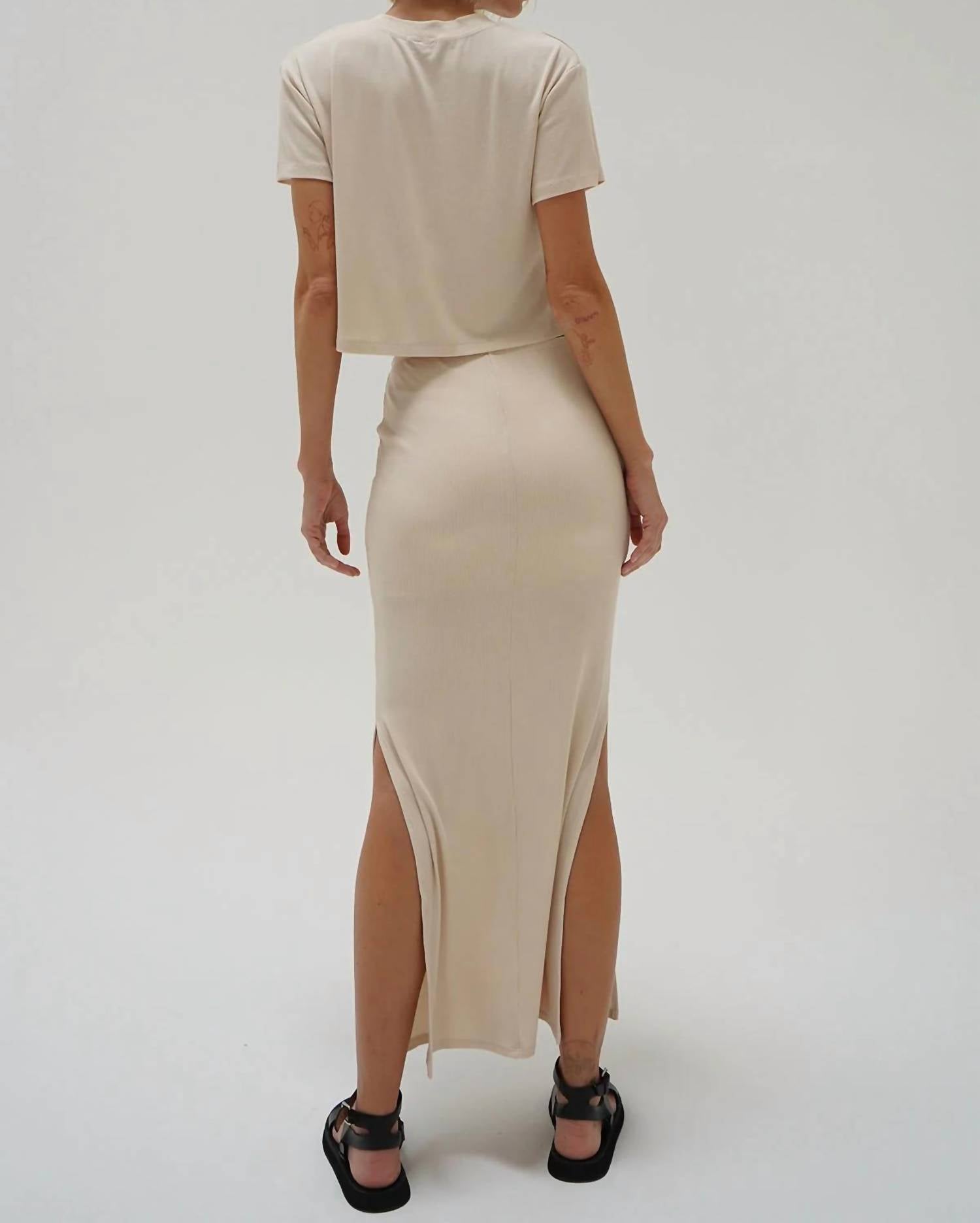 Lna - steph ribbed skirt