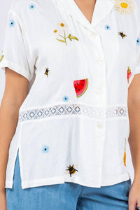 Paparazzi - Women's Embroidered Camp Shirt