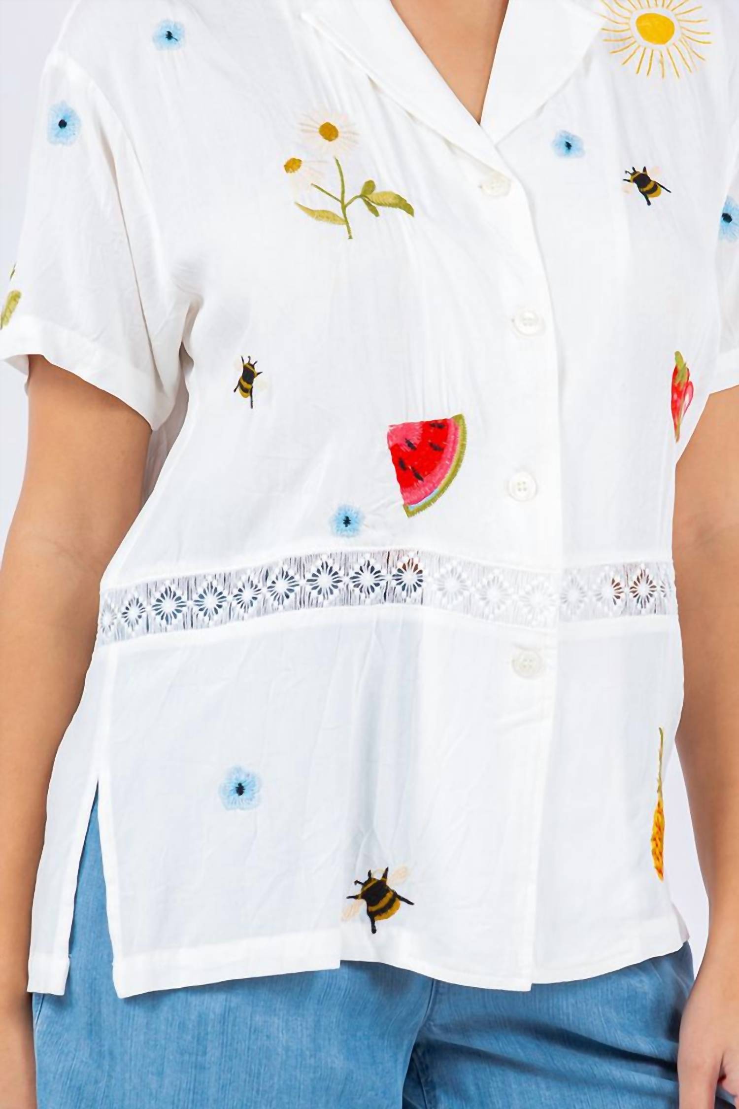Paparazzi - Women's Embroidered Camp Shirt