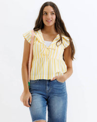 Downeast - Sunshine Striped Blouse