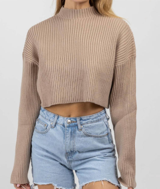 MOCKNECK LONGSLEEVE CROP SWEATER