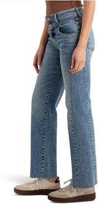 Kut From The Kloth - Charlotte High Rise Wide Leg Side Inset Raw Hem Jeans