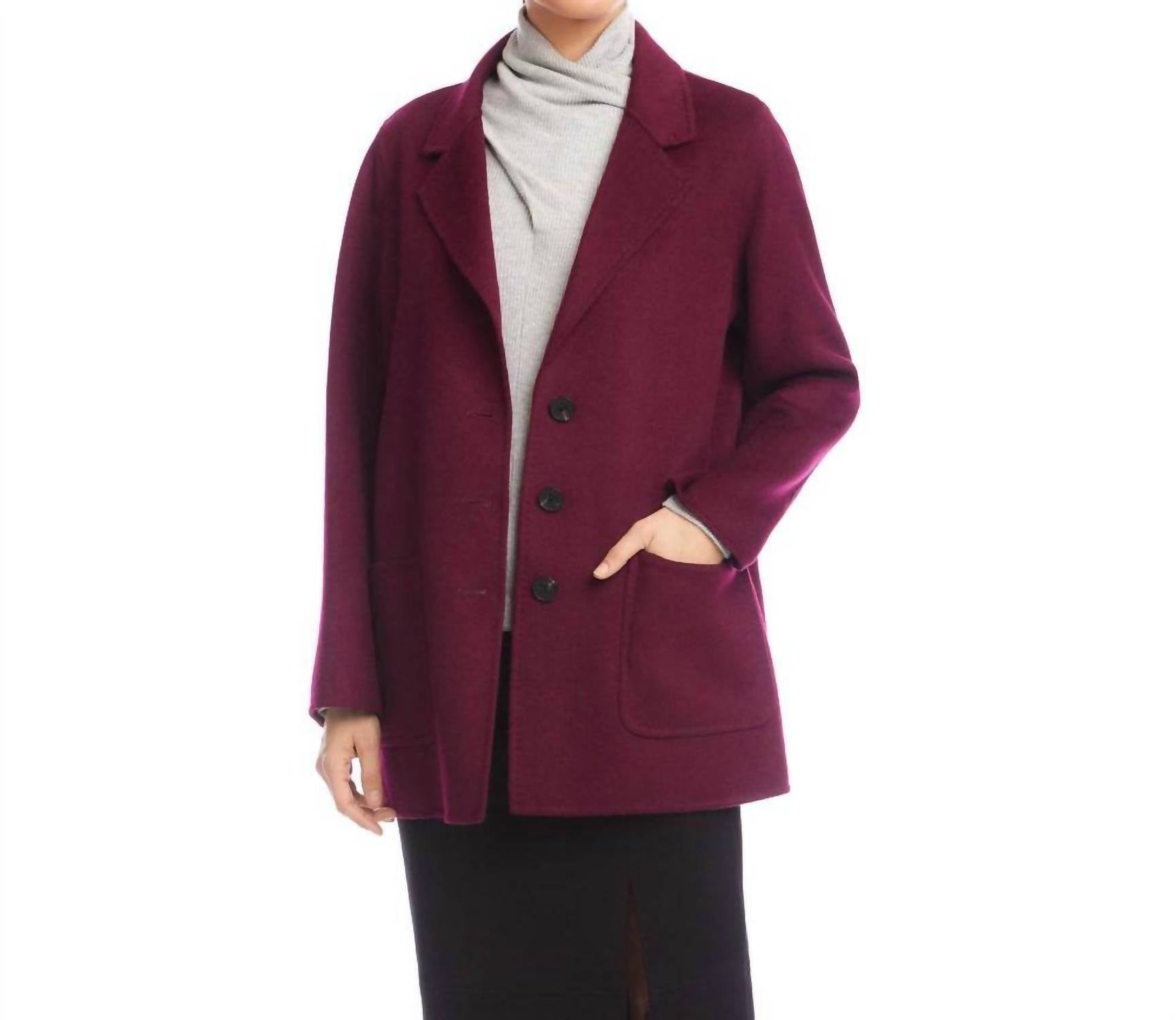 Karen Kane Oversized Brushed Blazer in eggplant - women's jacket