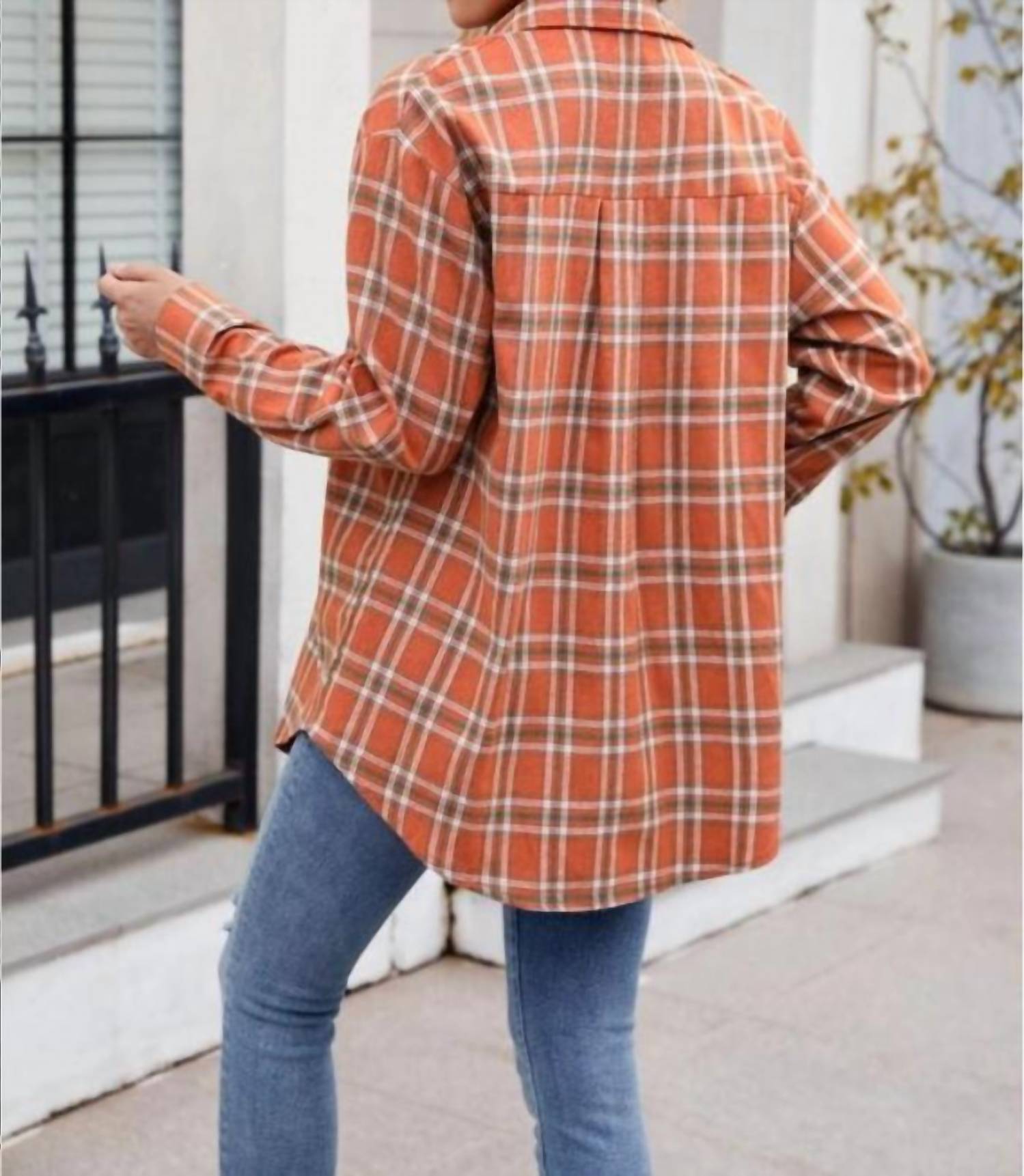 Lovesoft - New Casual Fashion Loose Plaid Pocket Shirt