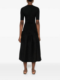 TOTEME Twinflowers Midi Tee Dress in black - women's dress - detail view