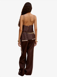 ALEMAIS Leandra Corded Cami Top in chocolate - women's shirt - alternate view
