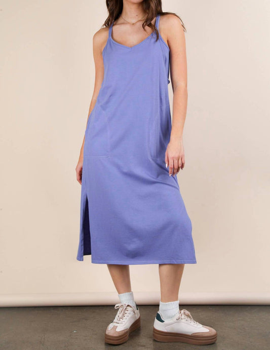 Very J - V Neck Sleeveless Casual Comfy Midi Dress