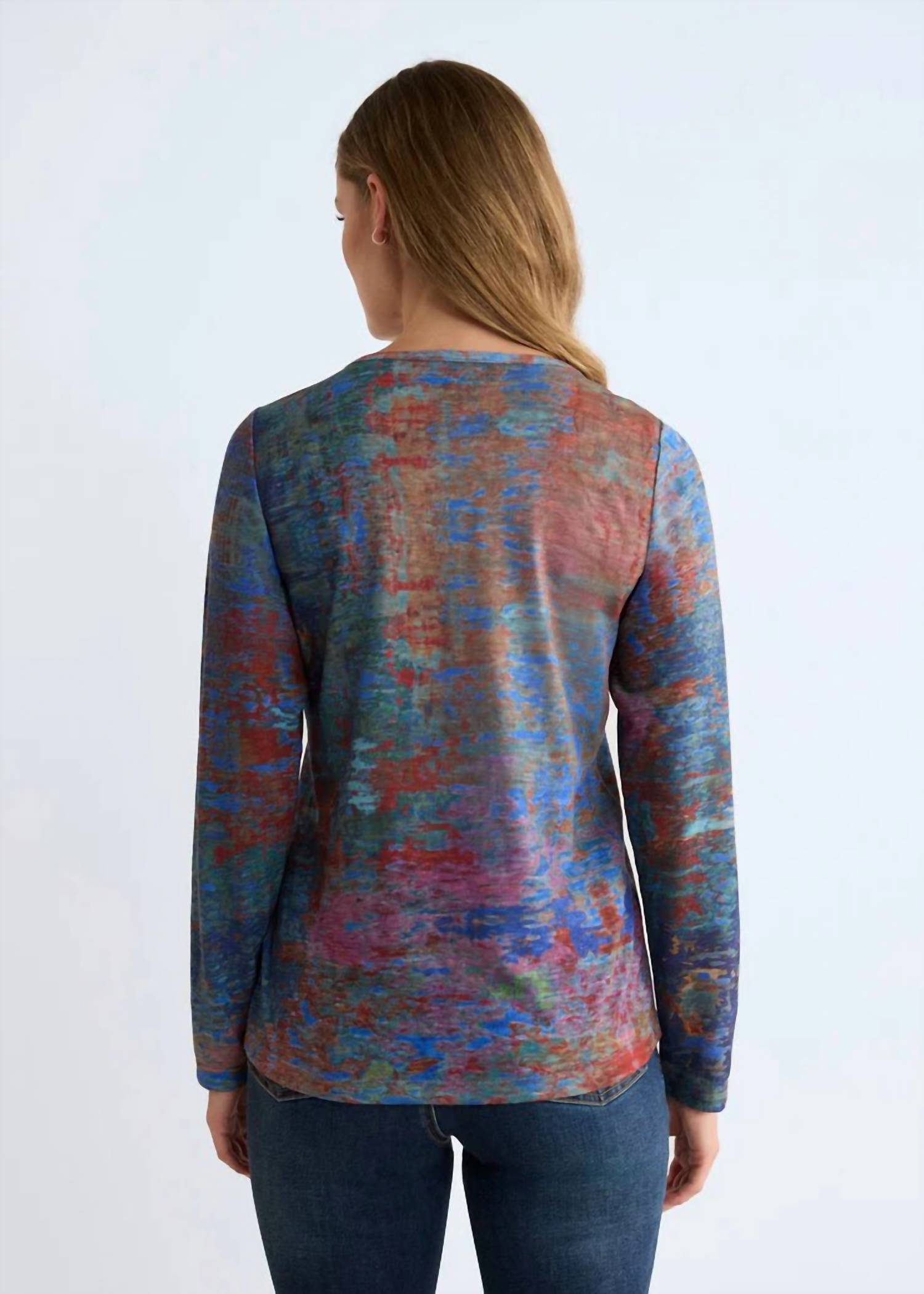 Fdj - Long-sleeve Notch Neck Top