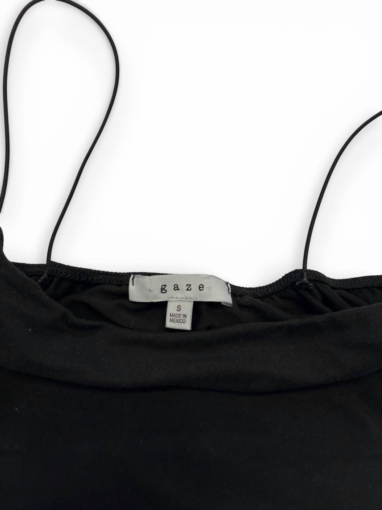 Gaze Spaghetti Strap Crop Top in black - women's shirt - view 4