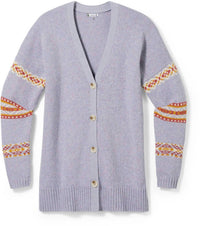 Smartwool Women's Cozy Lodge Merino Wool Boyfriend Cardigan in purple eclipse heather - women's cardigan - view 4