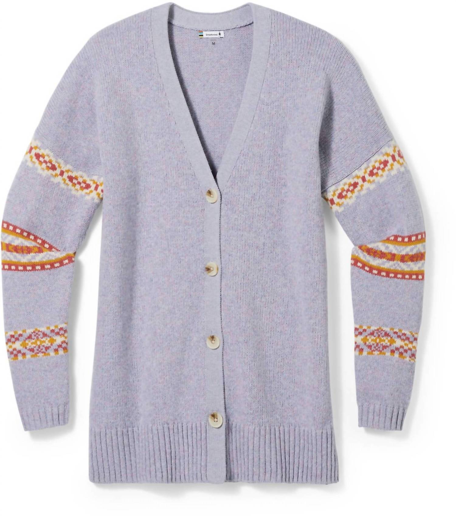 Smartwool Women's Cozy Lodge Merino Wool Boyfriend Cardigan in purple eclipse heather - women's cardigan - view 4
