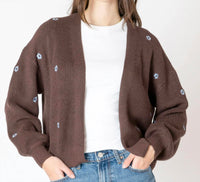 Dex - Embroidered Open Cardigan