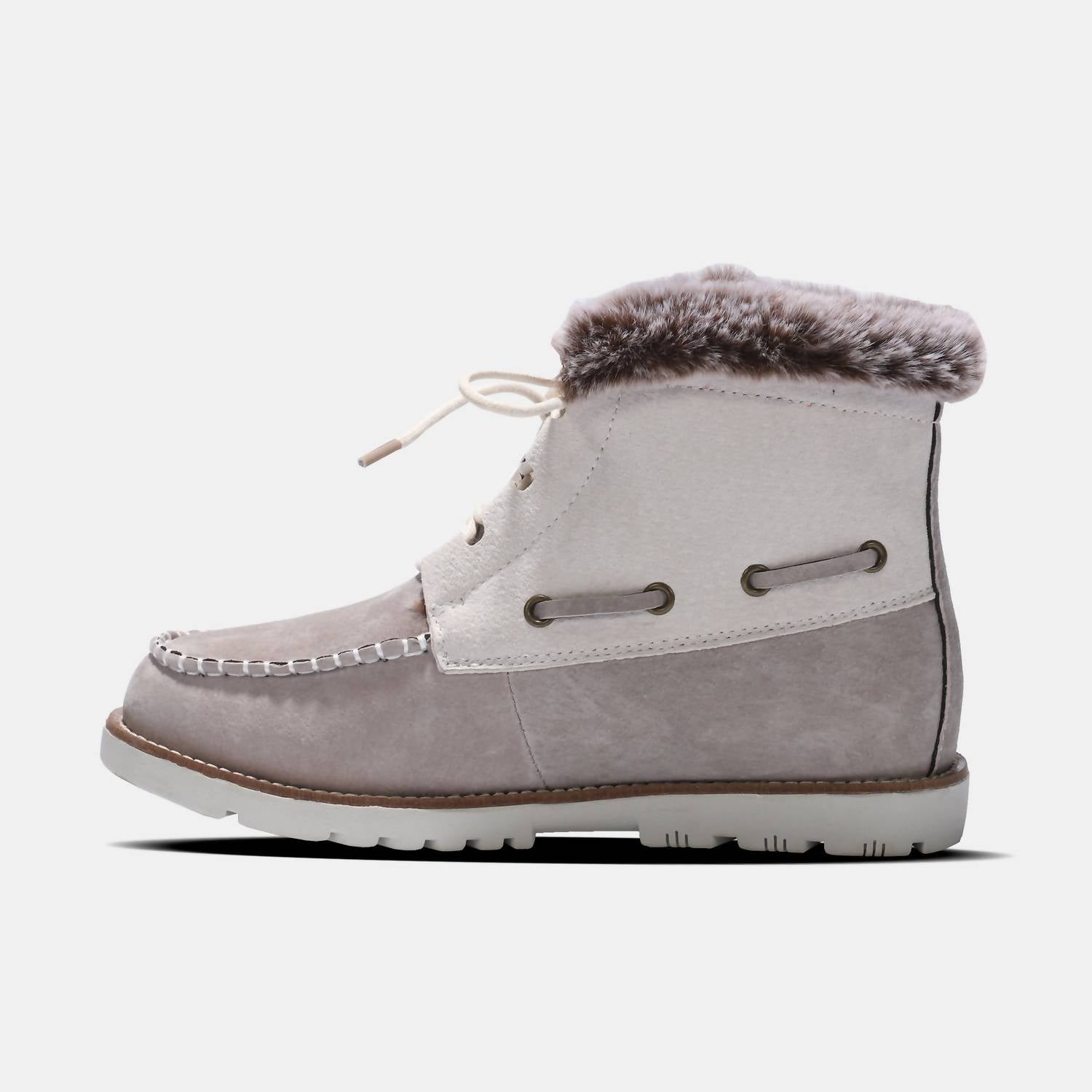 Lamo Women's Autumn Lace Up Boot in white dove - women's shoe - detail view