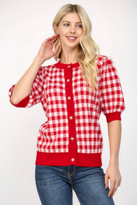 Fate - Love Me Always Gingham Cardigan