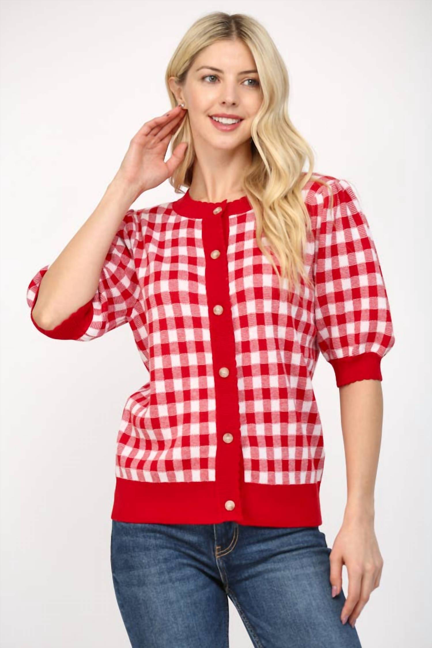 Fate - Love Me Always Gingham Cardigan