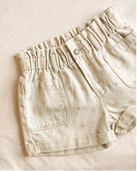 Rylee + Cru Girl's Alba Shorts in ditsy - kids' shorts - detail view