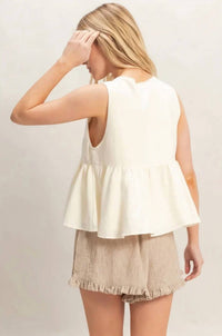 Hyfve - Lace Trim Tie Front Top