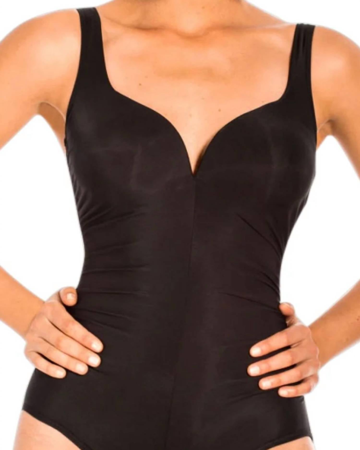 Miraclesuit Temptress One Piece Swimsuit in black - women's swimwear - detail view