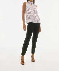 Joseph Ribkoff - Polka Dot Keyhole Neck Sleeveless Top