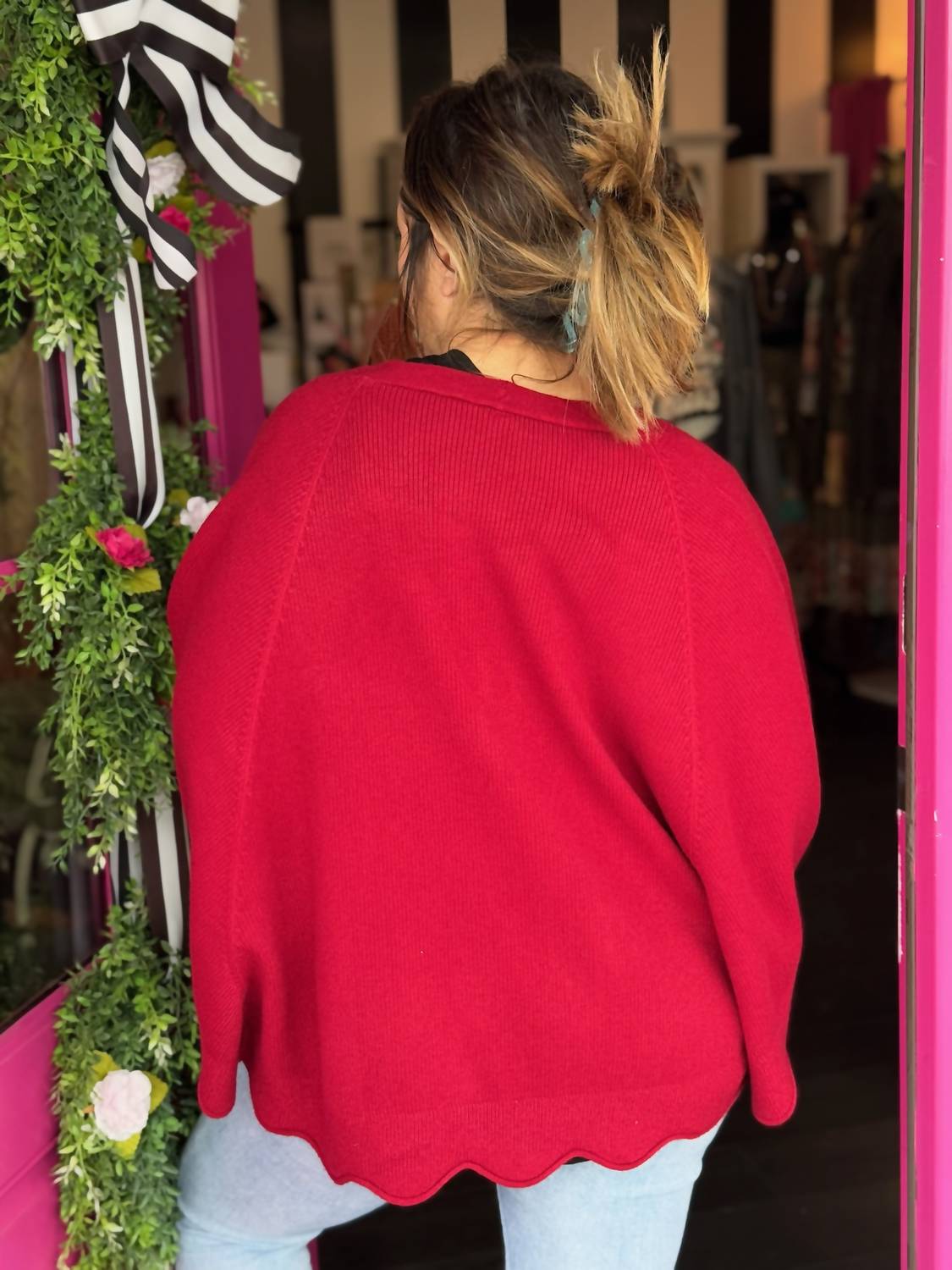 Heathmoor - Short Sweater Shrug With Scallop Sleeve