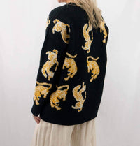 Jodifl - Oversized Running Tiger Print Cardigan