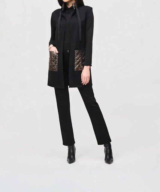 Joseph Ribkoff - Heavy Knit And Metallic Quilting Vest