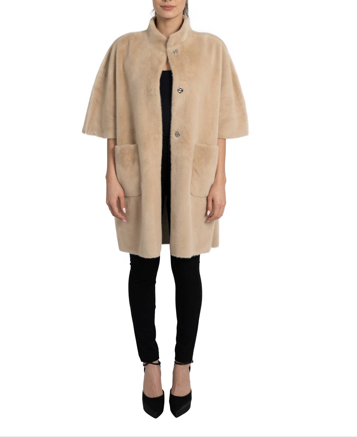 Love Token - Nia Faux Fur Cape Coat