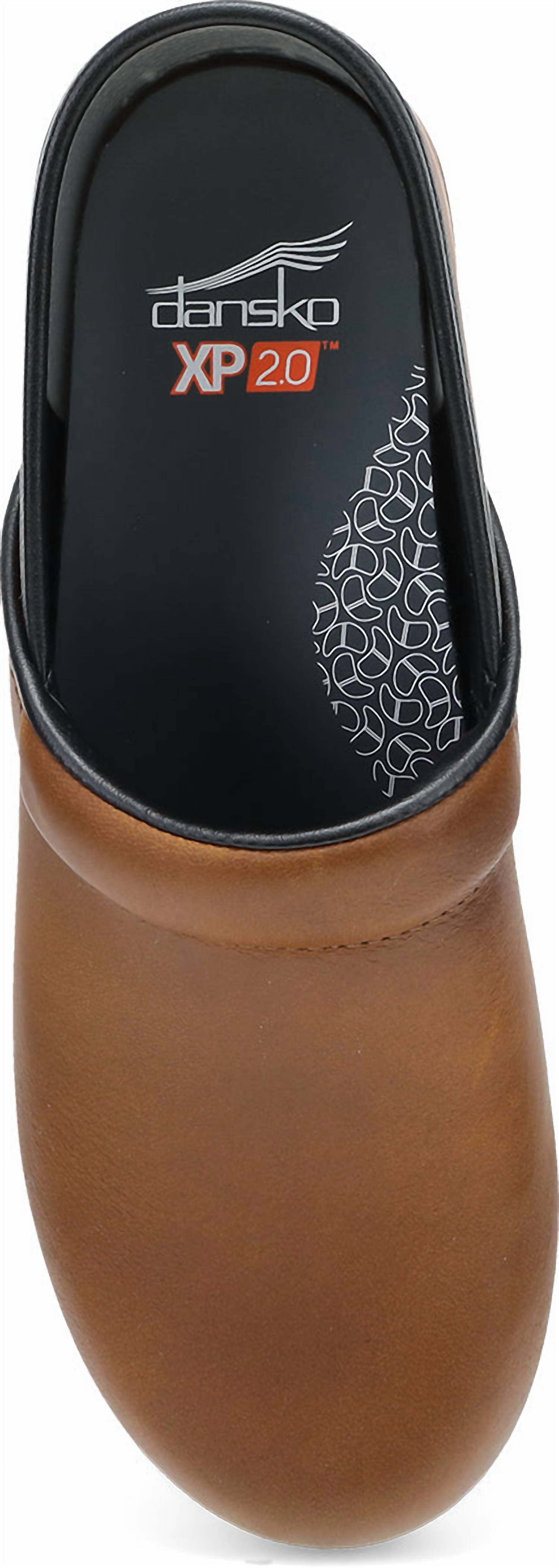 dansko Women's Xp 2.0 Leather Clogs in caramel - women's shoe - detail view
