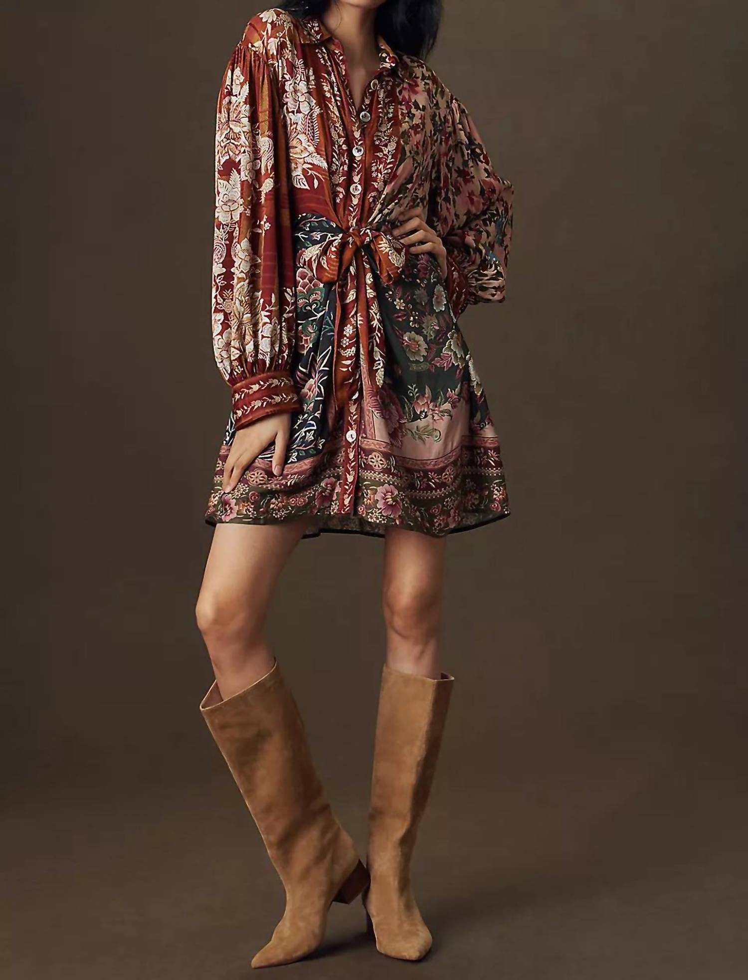 Farm Rio - Winter Garden Mix Mini Dress