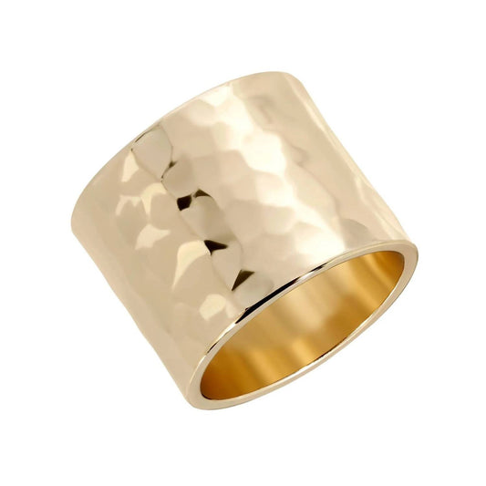 Eklexic - Women's Hammered Wide Ring
