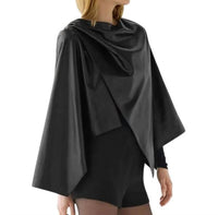 Veronica de Piante Keeva Nappa Leather Cape in black - women's jacket - detail view