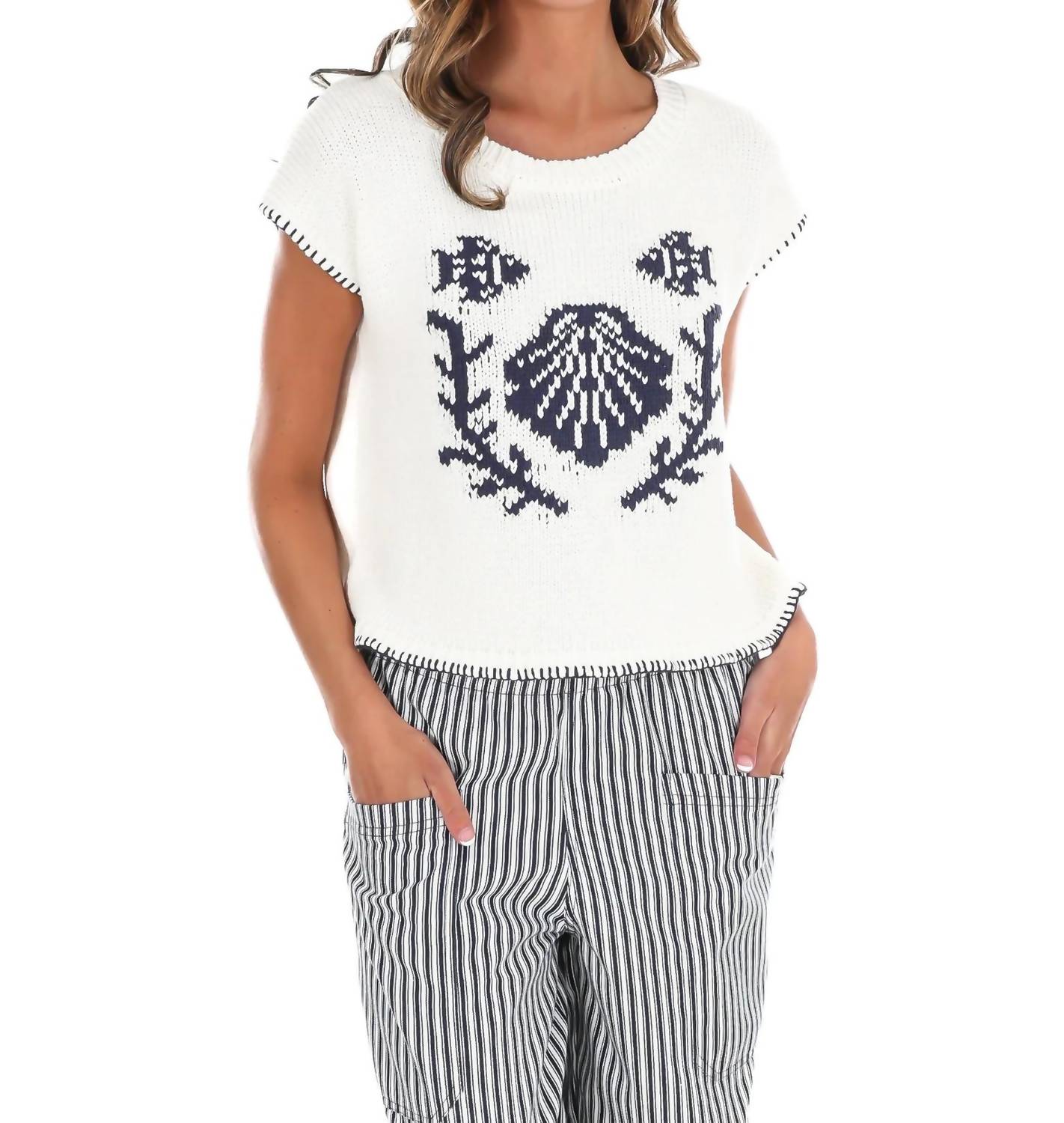 Blu Pepper - Women's Seaside Stitch Sweater