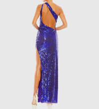 Mac Duggal - Sequined One Shoulder Asymmetrical Hem Gown