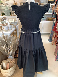 Meet Me In Santorini - Poplin Crochet Trim Dress