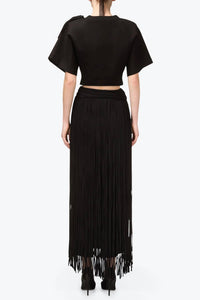 Area - Fringe Midi Skirt